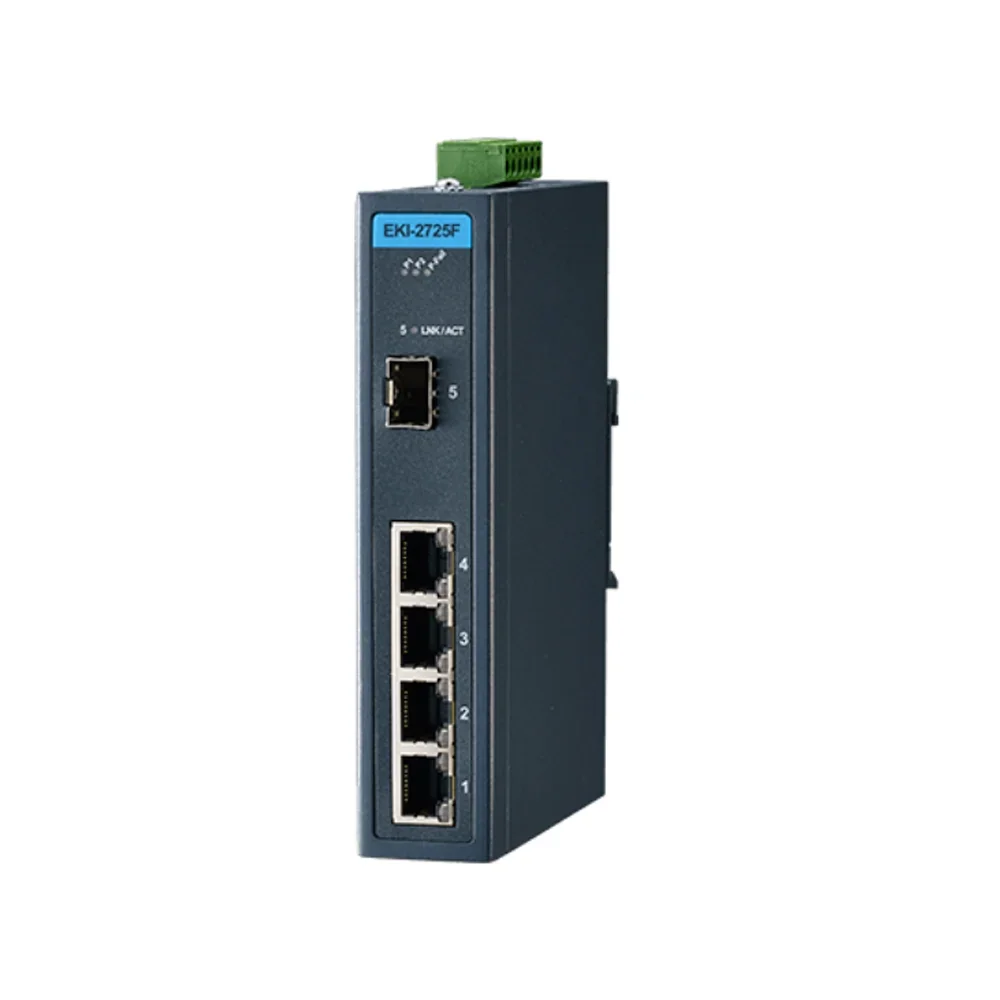 Advantech EKI-2725F 10/100/1000Mpbs 4GE + 1SFP port Gigabit Unmanaged Industrial Ethernet Network Switch