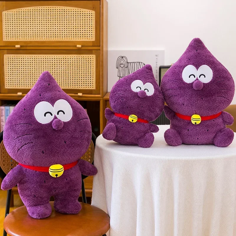 New 25-80cm Large Size Purple Potato Doraemon Plush Toy Dingdang Cat Doll Pillow Purple Robot Cat Doll Children's Birthday Gift