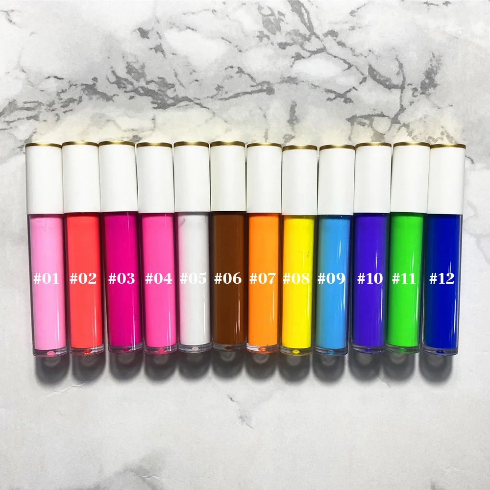 

7.5g Private Label Liquid Eyeliner Custom Bulk 12-color Fluorescent Bright Color Colorful Fluorescent Non-smudge Waterproof