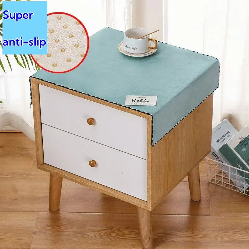 

European-Style Bedside Table Cloth Cover - Universal Bedstand Set with Multi-Purpose Towel Cloth and Dust Cover