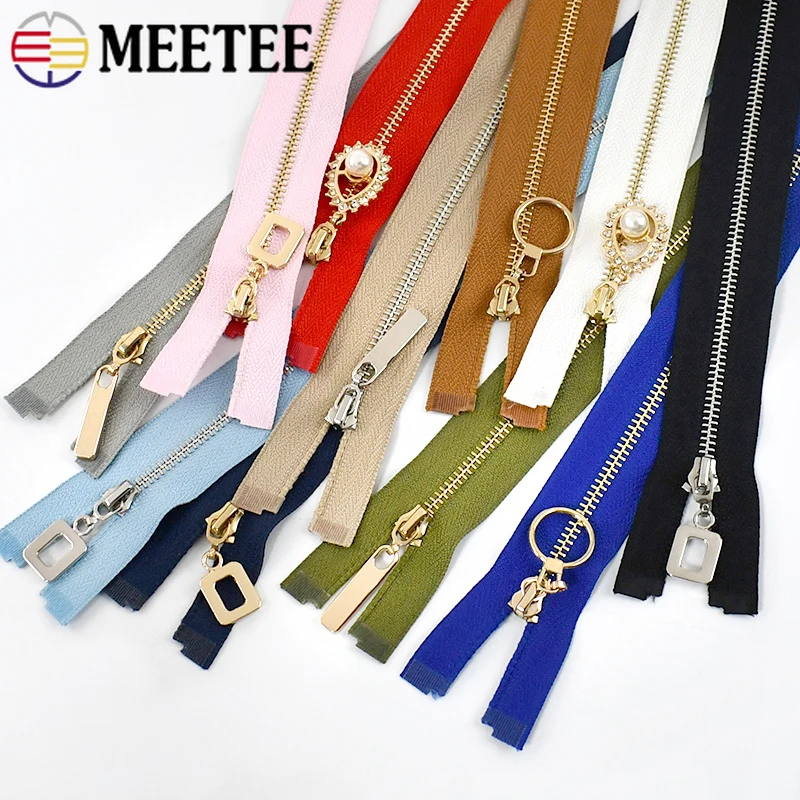 3Pcs Meetee 3# Metal Zipper 40/50/60/70cm Open-End Zippers Clothes Sewing Closures Zips Bag Jacket Zip Repair Kit Accessories