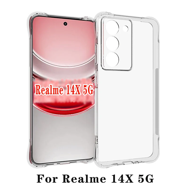 Realme 14X Realme14X 5G Case Air Cushion Shockproof Airbag Clear Silicone TPU Back Cover Phone Case for Realme 14X Realme14X 5G