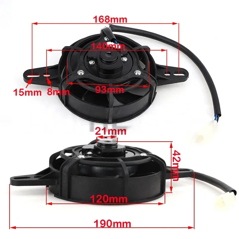 Engine Cooling Fan 12V Motorcycle Fan Aluminum Water Radiator Oil Cooler for 150cc 200cc 250cc Buggy Quad Pit Dirt Bike Parts