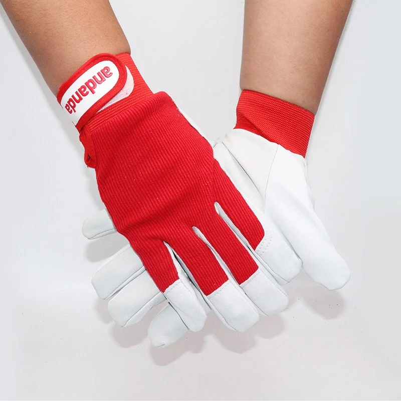 

Lambskin Gloves Breathable Soft Wear-Resistant Labor Protection Work Gloves for Handling Machinery Maintenance Protective Use