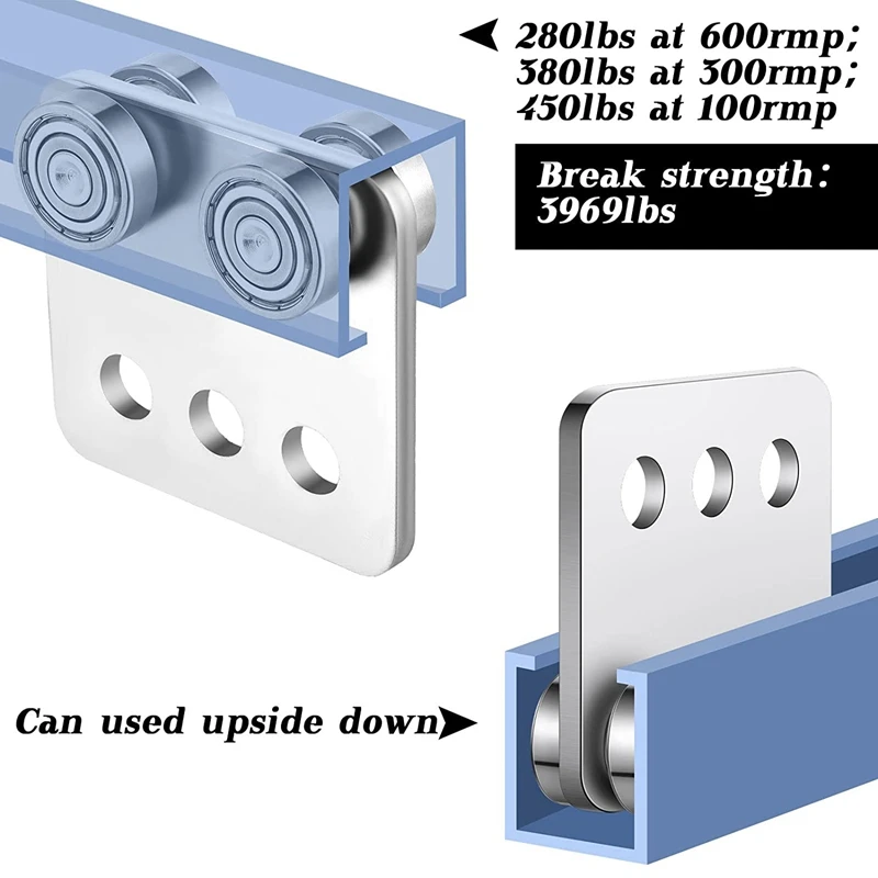 4 Pcs 4 Wheel Trolley Assembly Stable Welded Channel Roller For 1-5/8Inch Wide Strut Channel