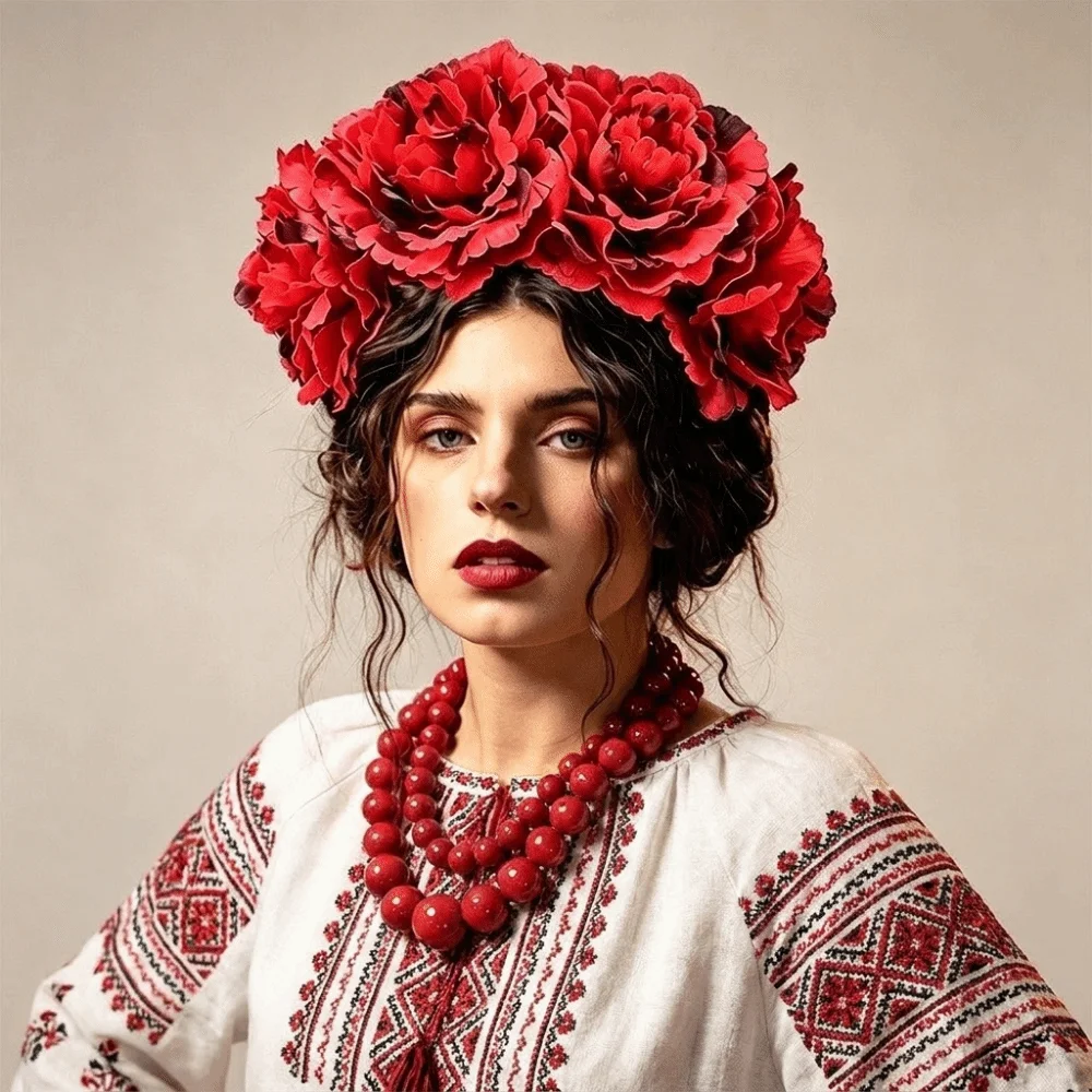 Simulated Flower Floral Garland Headband Rose Headpiece Romantic Style Artificial Flower Crown Elegant Gorgeous Design