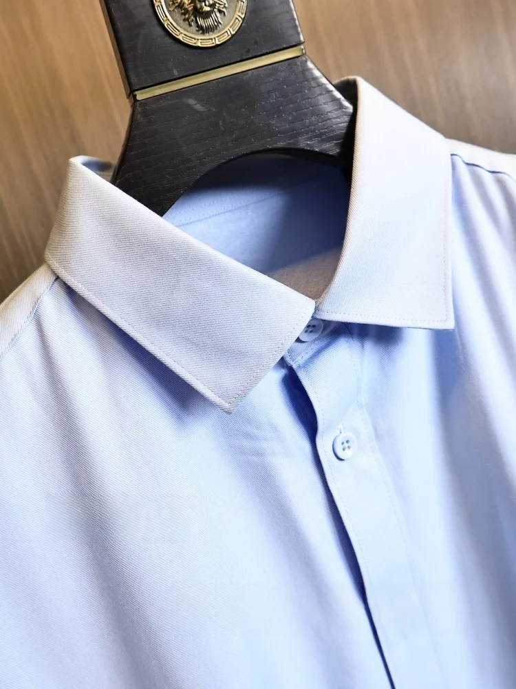 Homesick Mens Long Sleeve Shirt Business Commute Warm Skin-friendly Stand Collar Fleece Winter Fashion Urban Style Polyester ...
