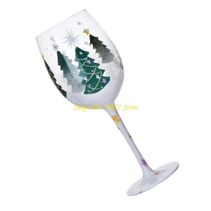 C4DF Unique Christmas Themed Beverage Stemwares Sophisticated Champagne Flute High Stemmed Wine Drinking Glass for Parties