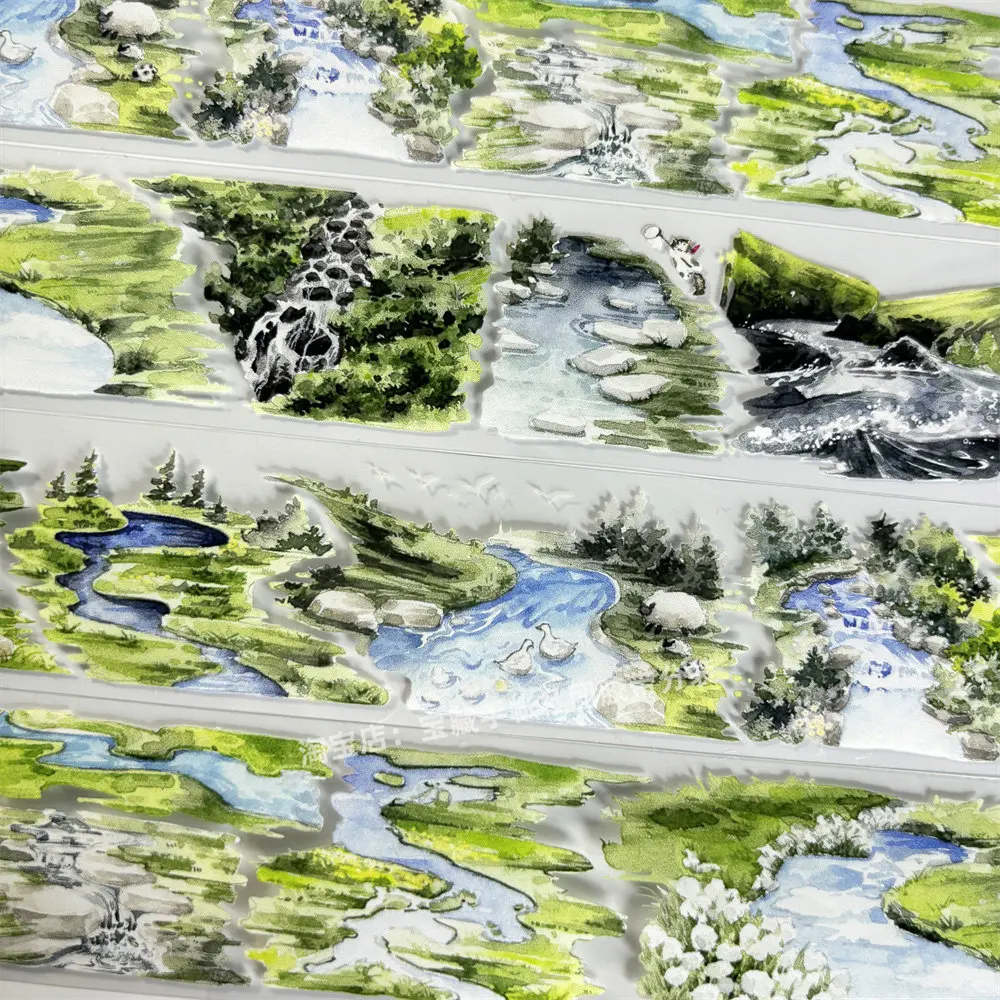 

Декоративная лента Washi A780 Small Stream MOODTAPE River Antique для дневников и чехлов для телефонов