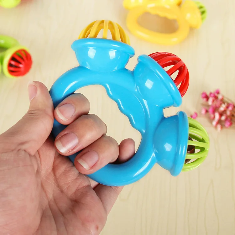 Infant comfort rattle 0-3 years old ringing three-headed be Hand Grasping Ball Toys Rattle Early Educational Hand Bell Baby Toys