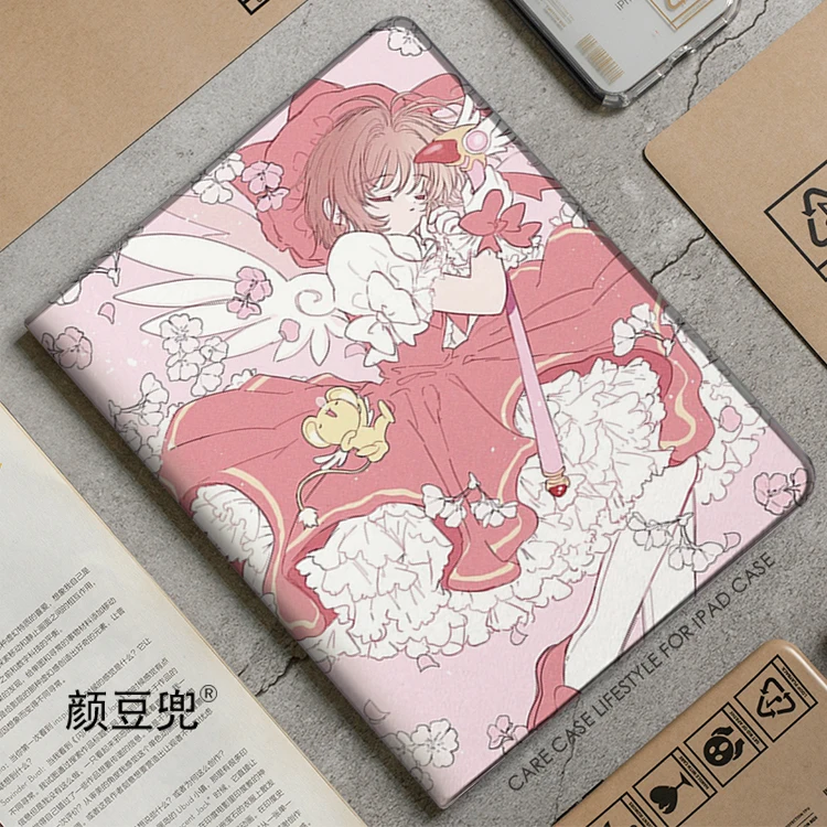 

Card Captor Anime SAKURA For Samsung Galaxy Tab A7 Lite 8.7 2021 Case S9 FE Plus Tri-fold stand Cover Galaxy Tab S6 Lite S8 Plus