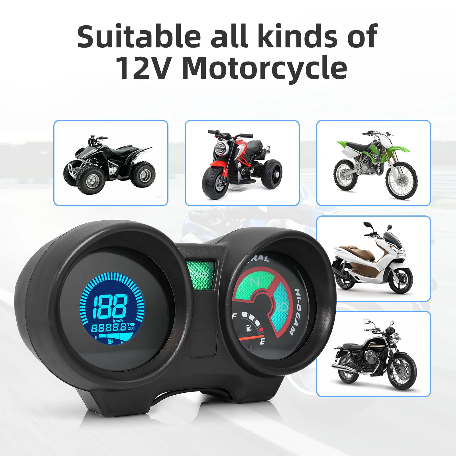 For Brazil TITAN 150 Motorcycle Instrument Digital Panel Speed Fuel Meter Speedometer for Honda CG150 2004-2009 Fan150 Custom