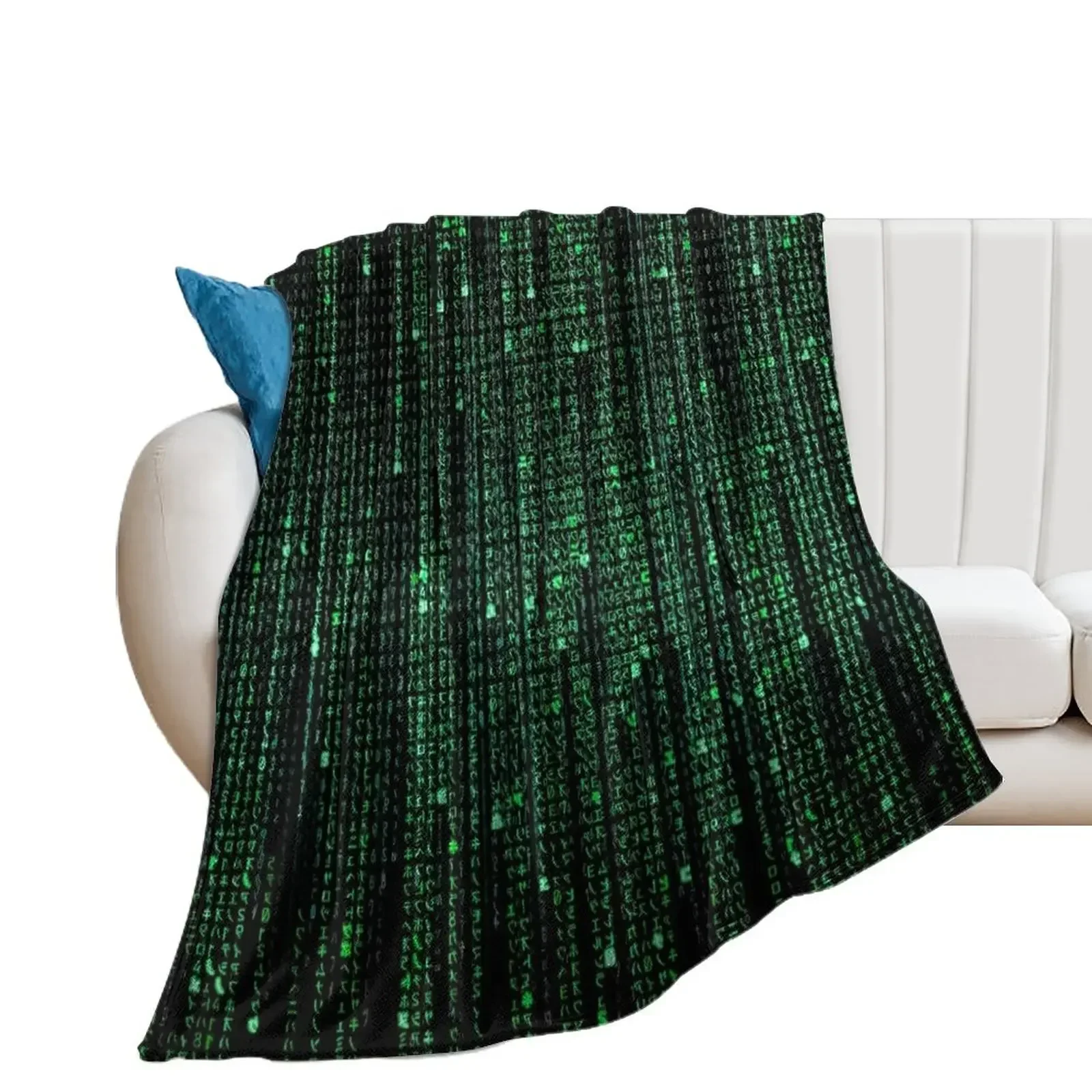 

HD Matrix Digital Rain Throw Blanket Flannel Fabric Bed linens Decoratives Blankets