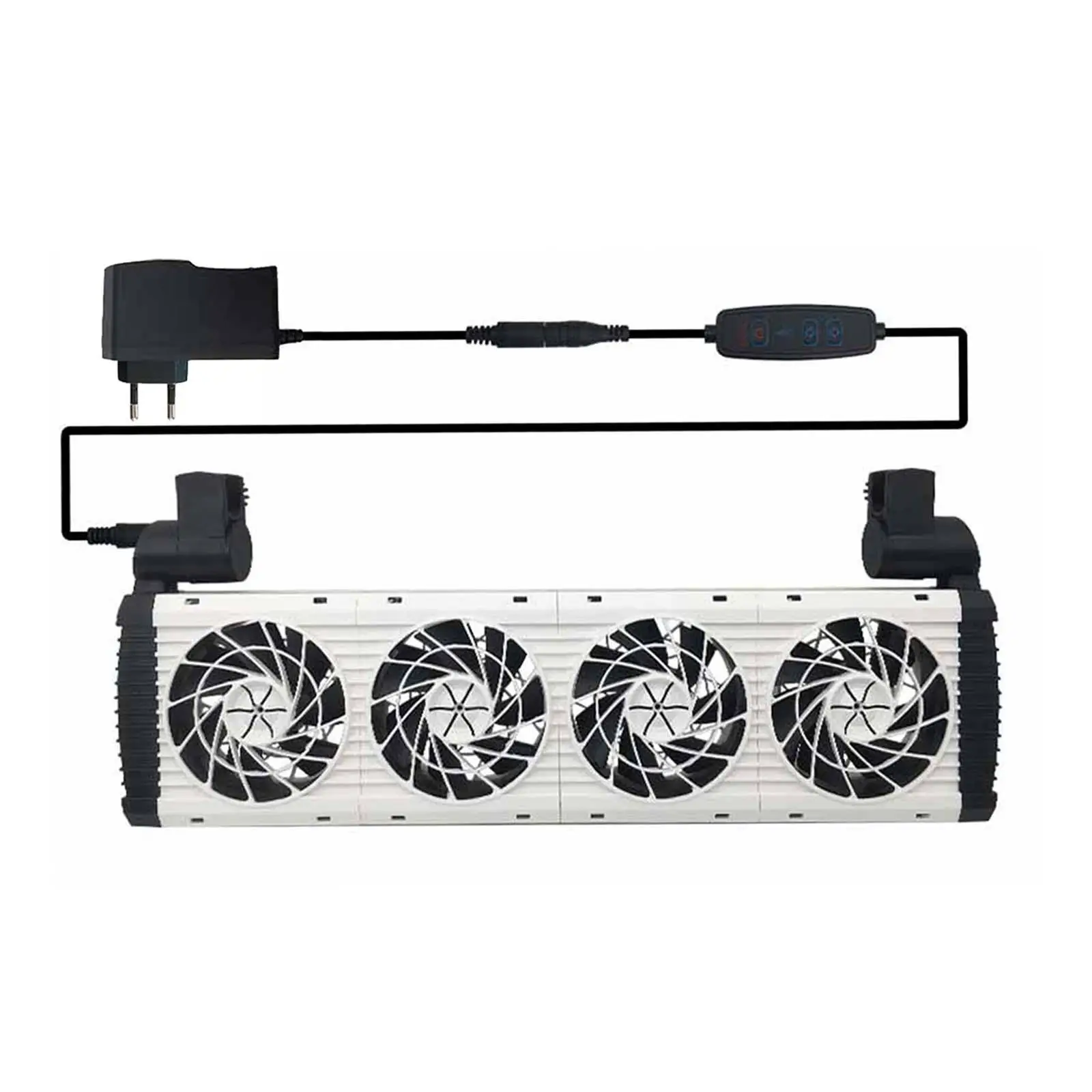 Fish Tank Chiller for Salt Fresh Water Cold Wind Quiet 6 Variable Speed for Aquarium Pets Supply Aquarium Cooling Fan (4 Fan)