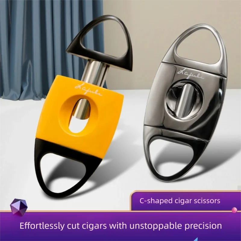 

Portable C-Shape Metal Cigar Cutter Sharp Hole Opener Durable Cigar Tool for Smooth Smoking Experience