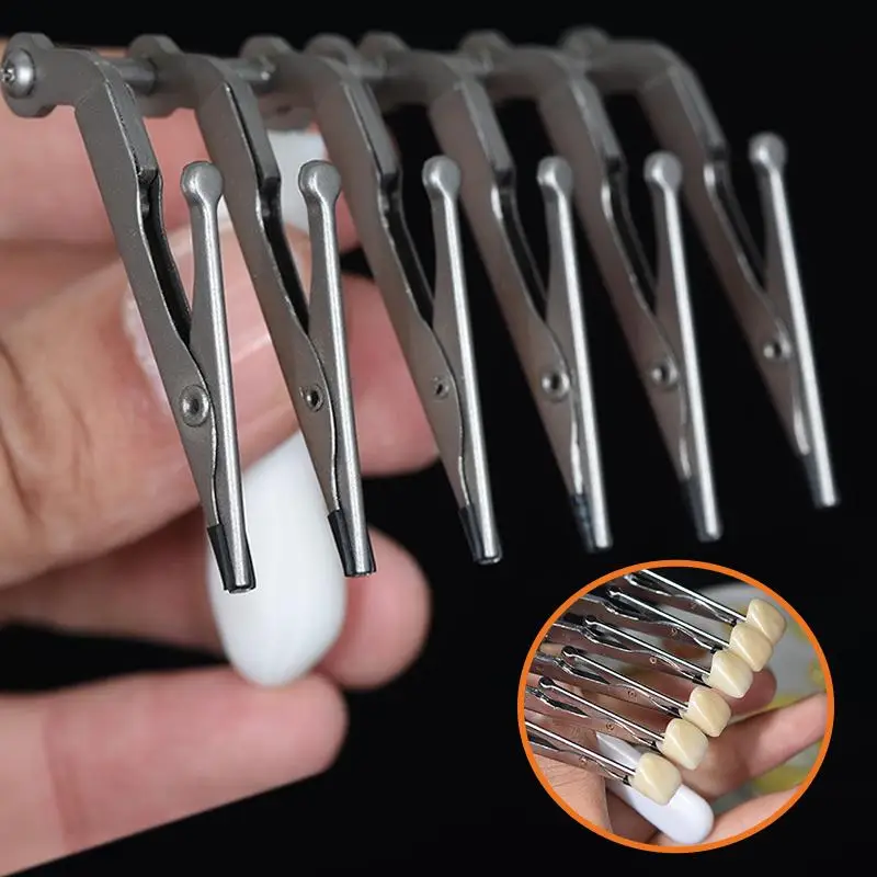 ＆Six-tooth Clip Dental Veneer Inlay Crown Holder Reliable Denture Storage for Home and Professional Use