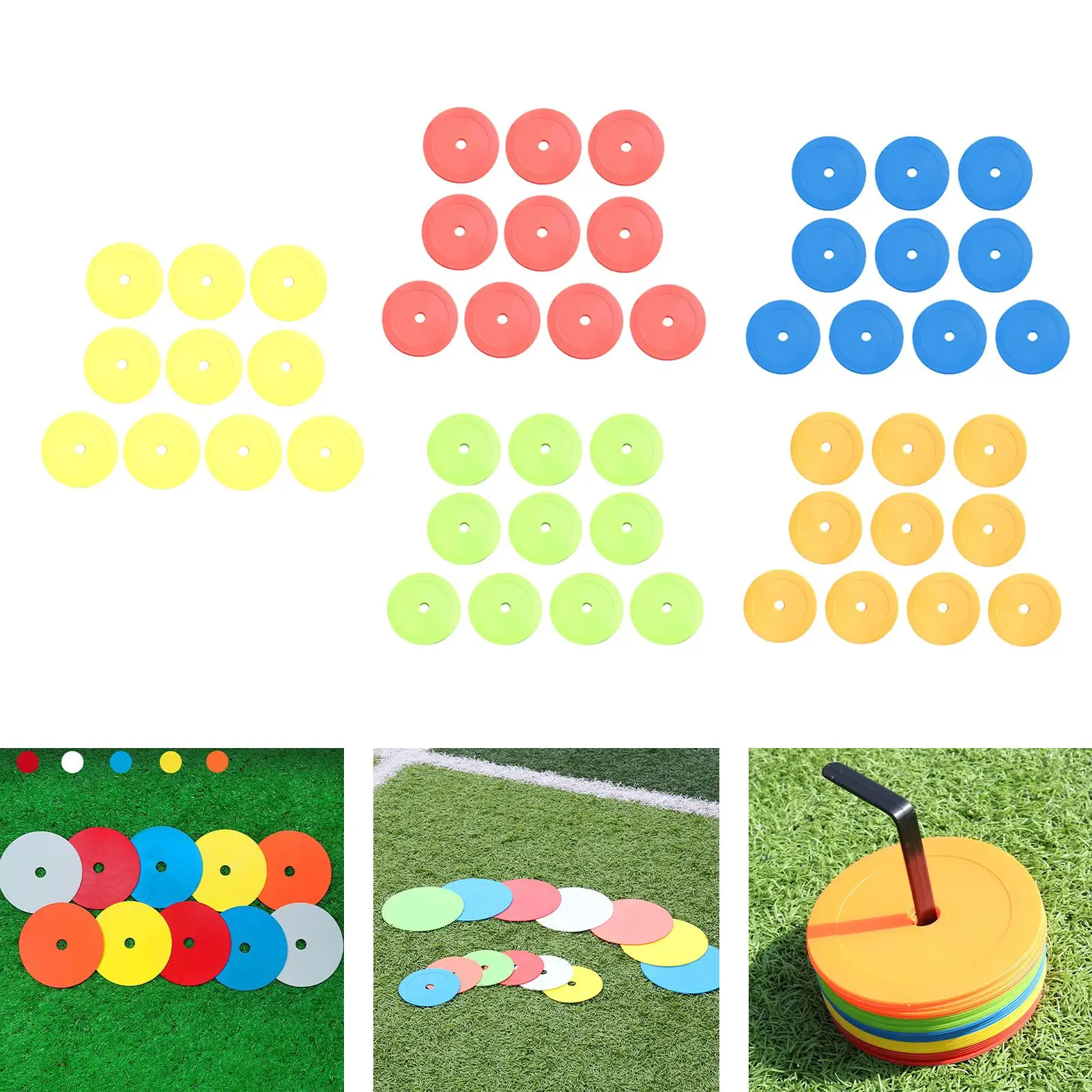 10 قطعة مخاريط مسطحة مستديرة أقراص أرضية مرنة علامات بقعة التدريب المتينة للمدربين المدربين الملاكمة كرة السلة فنون الدفاع عن النفس