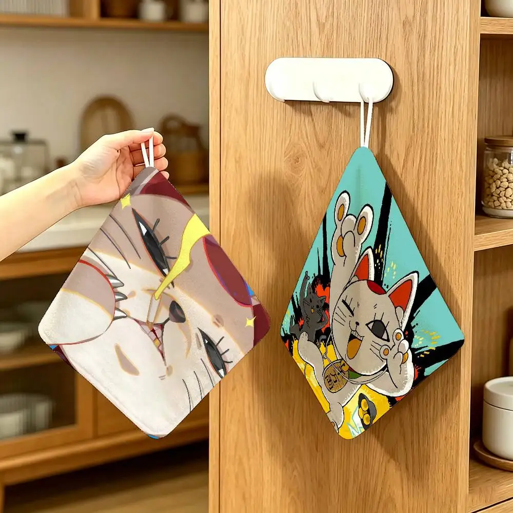 ANIME D-Dandadan T-turbo Baba  Household Hanging Towel Polyester Cotton Hand Wiping Towel Sturdy For Bathroom Bedroom