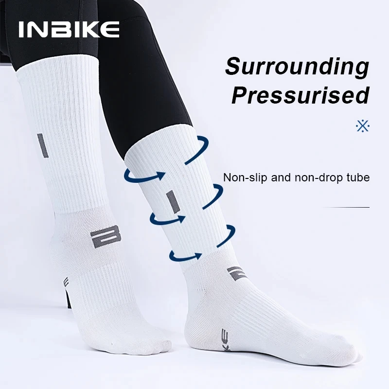 Inbike Cycling Man Socks High Elasticity Not Tight Sports Socks Efficient Heat Dissipation Socks Professional Cycling Socks