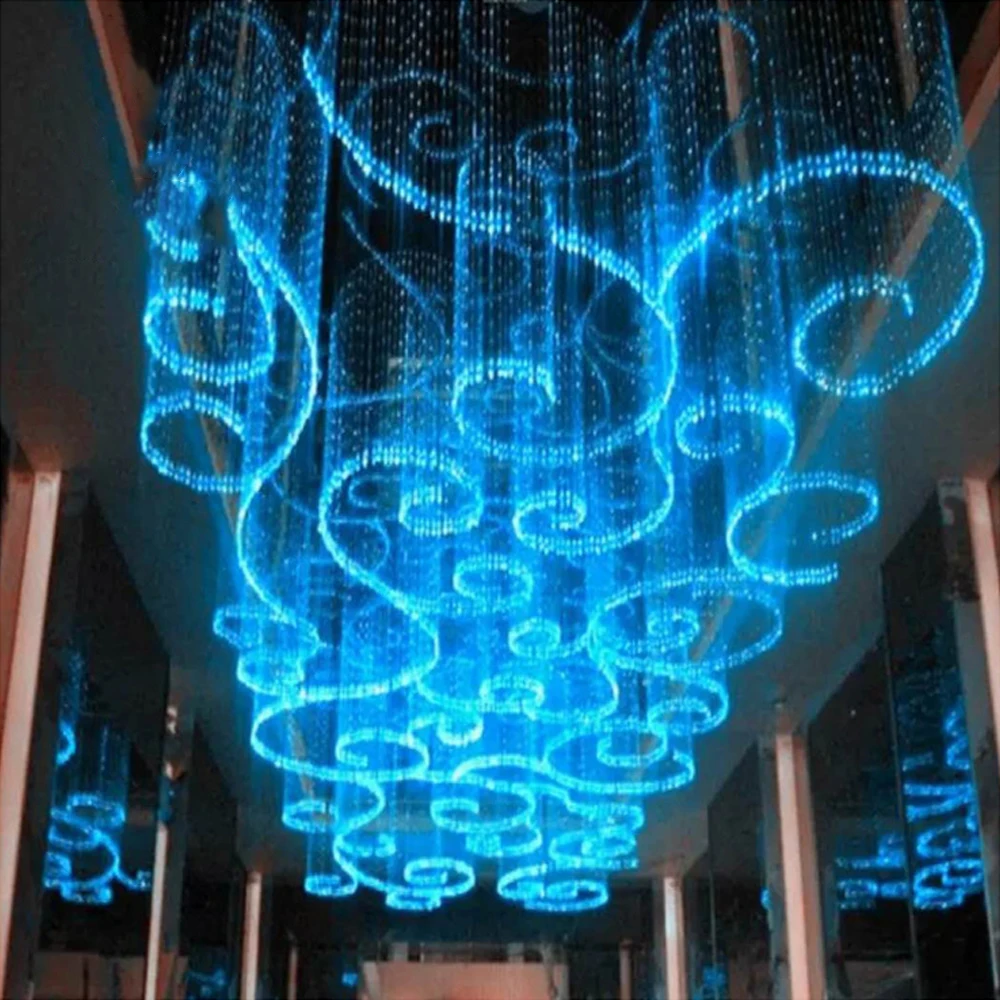 

RGB Color Fiber Optic Weeping Willow Light Landscape Atmosphere Light Colorful Pattern Chandelier Fiber Optic Light