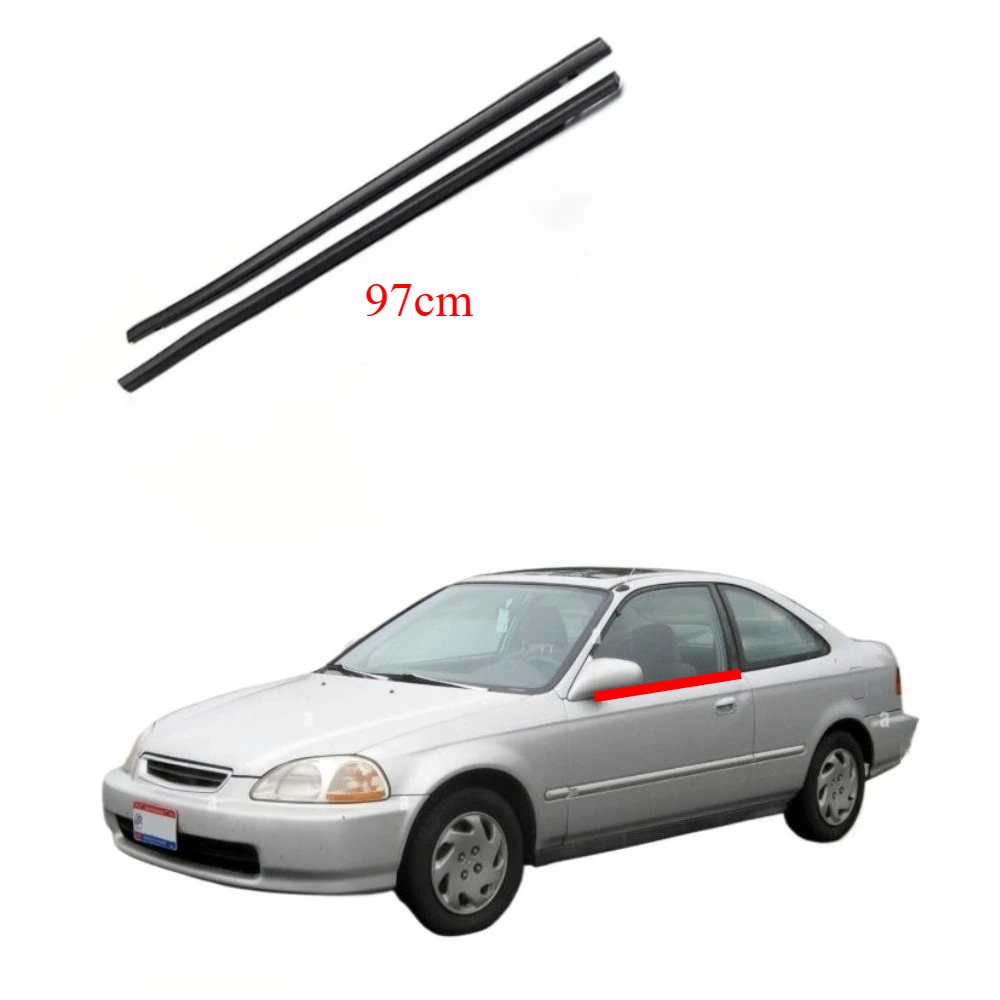 

2 Pcs 3 Doors Outside Moulding Weatherstrip for Honda Civic 1996-1998 Glass Window Rubber for Civic 72410-S03-003 6th EK1 EK3