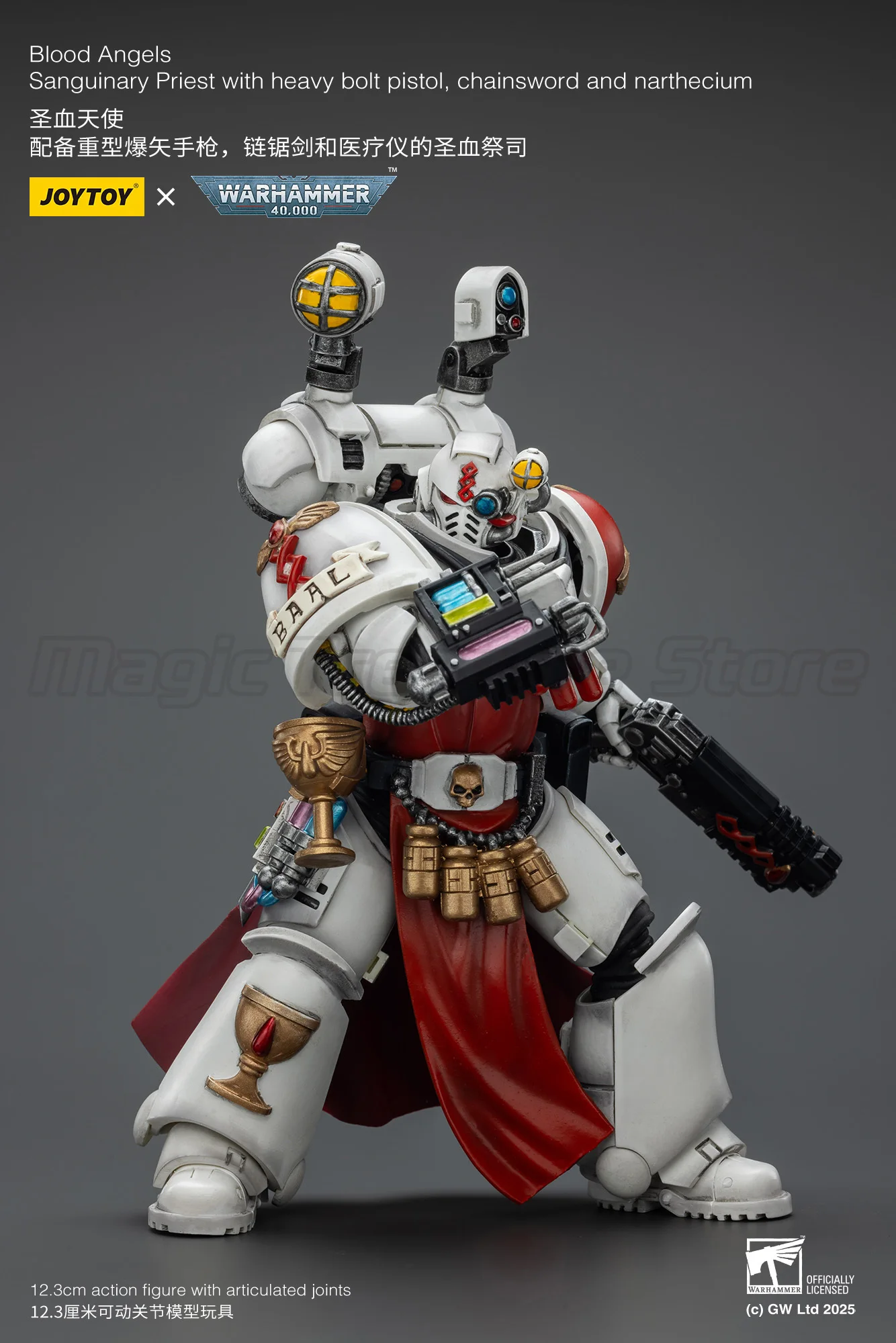 

【MT】Pre-sale JOYTOY 1/18 Figure Warhammer 40K Blood Angels Sanguinary Priest with Heavy Bolt Pistol Chainsword and Narthecium