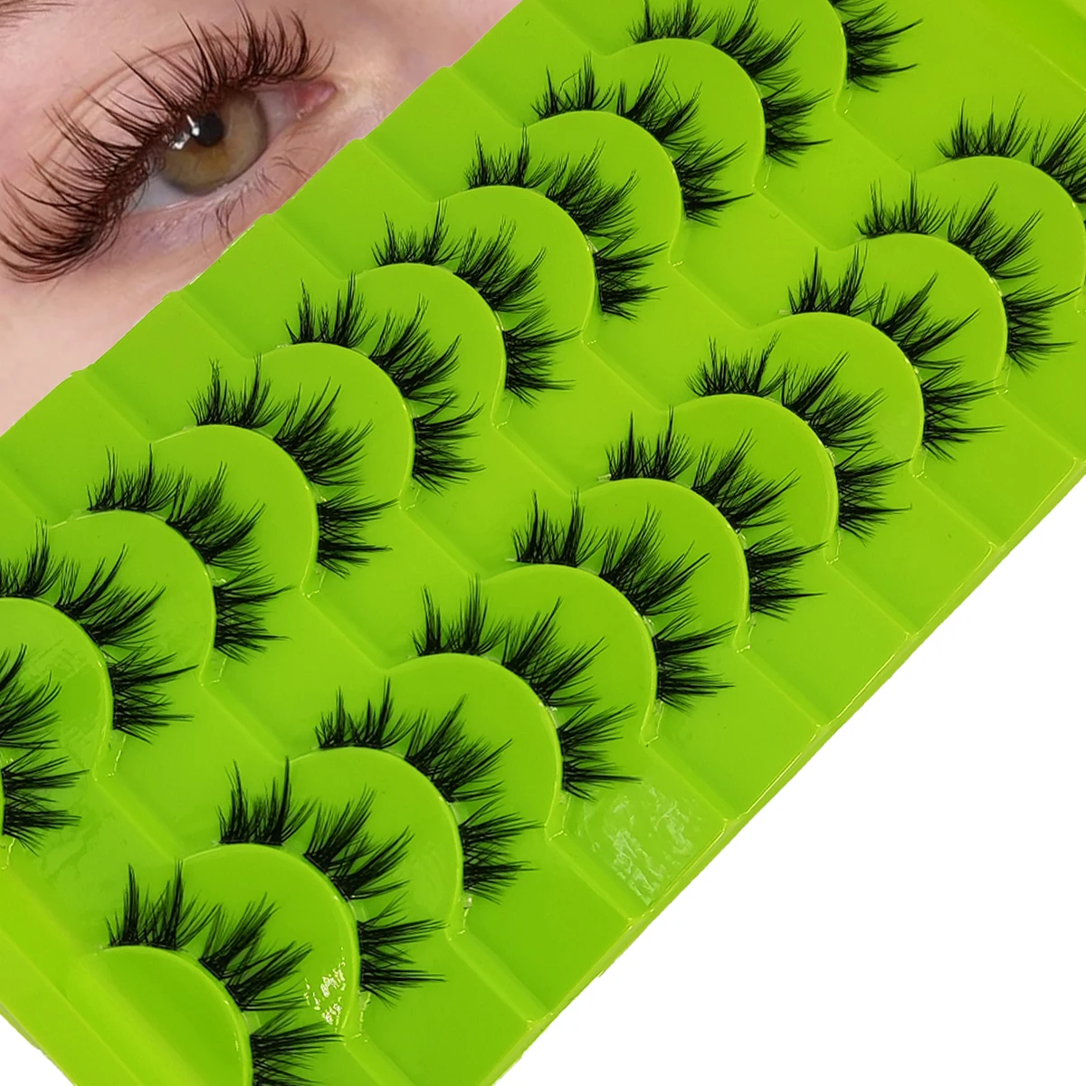 Novo 10 pares de cílios de vison 3d cílios de vison inteligente artesanal completo natural curto cílios postiços maquiagem