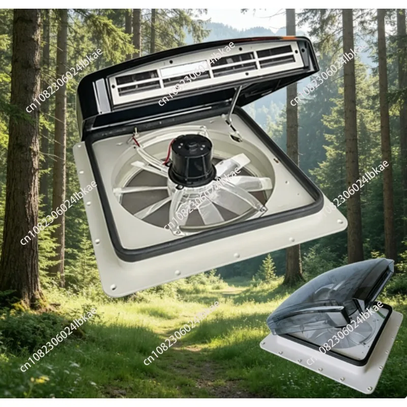 Rv skylight ventilation fan - black roof vent, universal silent exhaust fan for camper vans and motorhomes