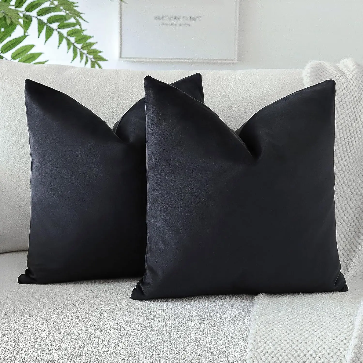 1 piece velvet solid color decorative pillow case, soft and comfortable fabric, modern decorative sofa, family bedroom use