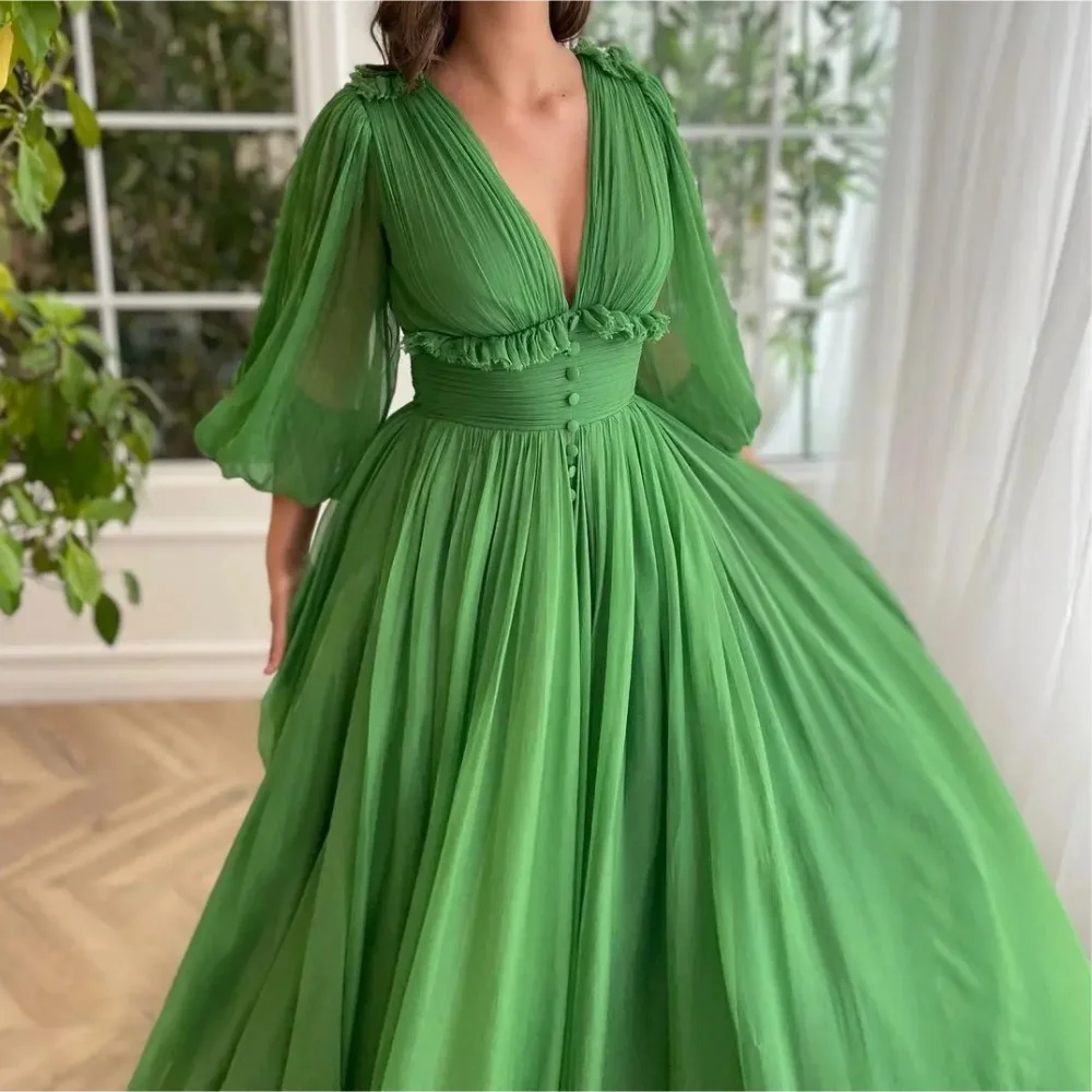 

Muloong V-Neck Floor-Length Women Elegant And Pretty Luxury Prom Dress