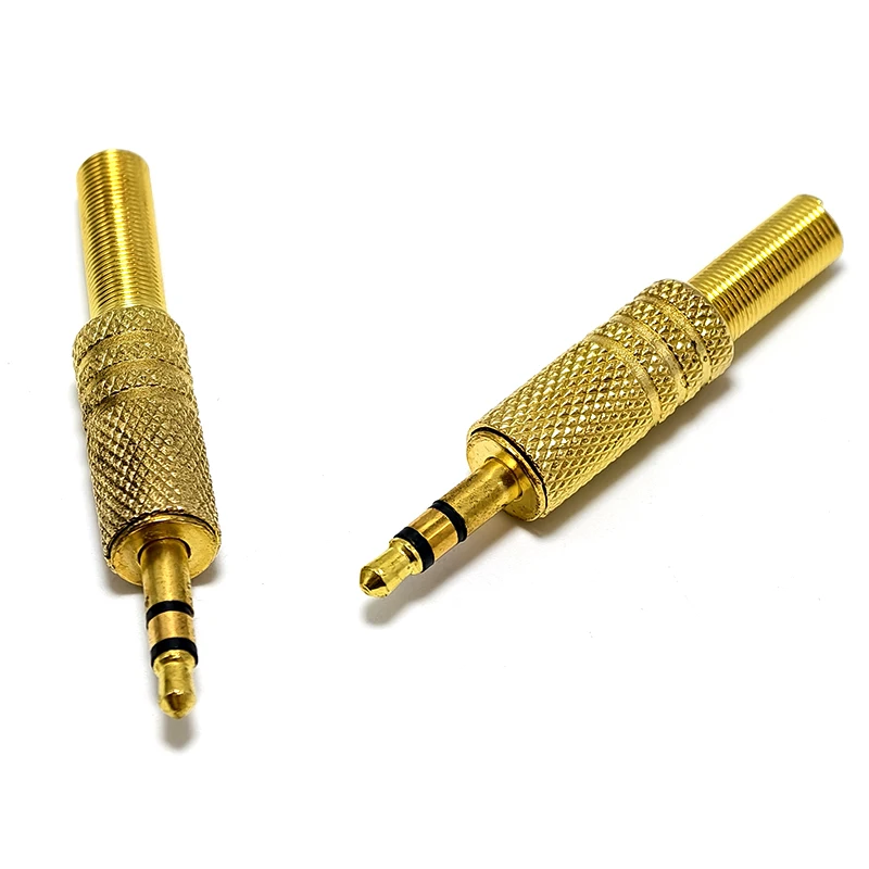 1PCS  gold plated 3.5mm plug RCA Audio Connector RCA audio plug 3.5 jack Stereo Headset Dual Track Headphone