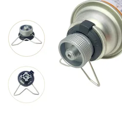 Butane Adapter with Stable Bracket Long Gas Tank Adapter Camping Gas Stove Adapter Nozzle Bottle Type Input Screw Valve Output