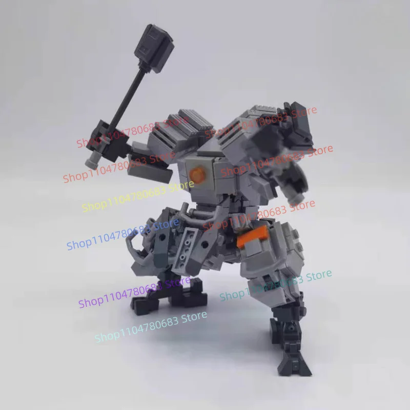 MOC New Mini Figure Manned Battlefield Military Mech Toy, Buildable Collectible Ornament, Holiday Gift