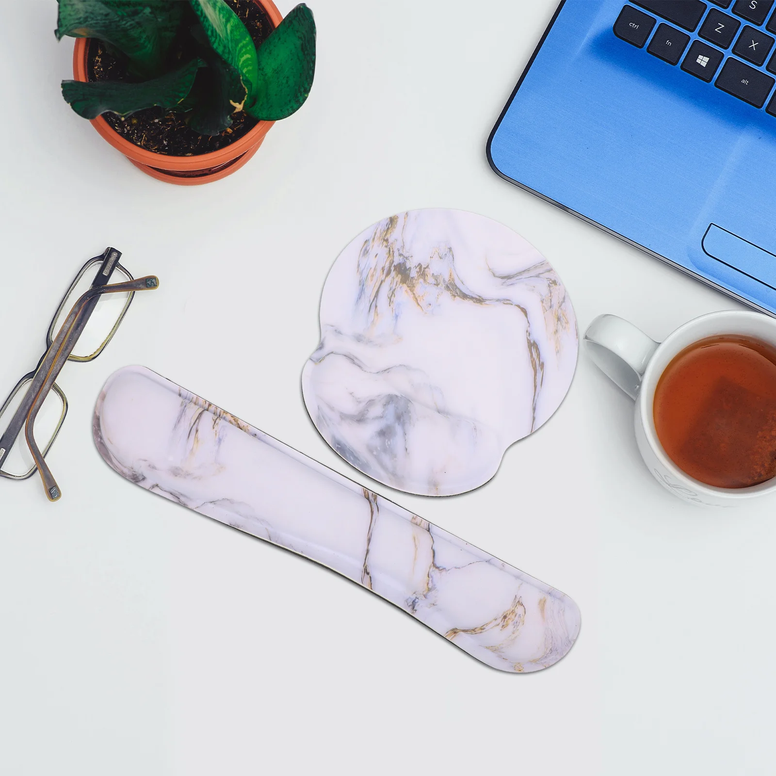 

1Set Memory Foam Mouse Wrist Rest Pad Ergonomic Support for Computer Keyboard Mouse Office Work Office Wrist Supporting Pad