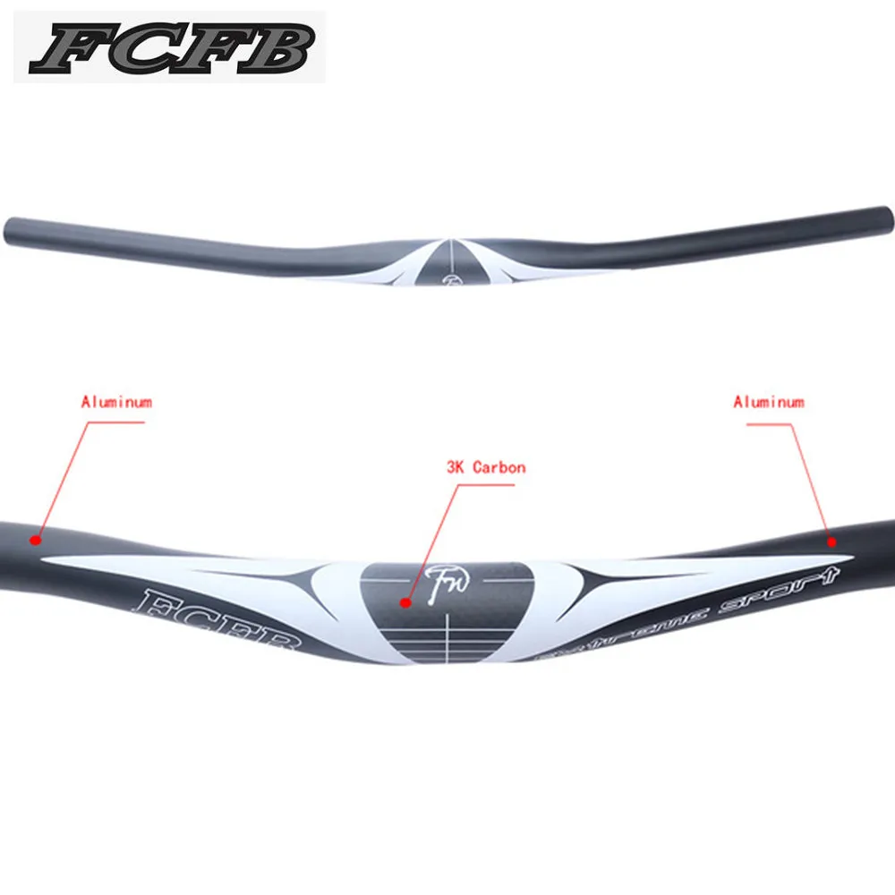 FCFB bike bicycles handlebar  3K carbon+ aluminum moutain handlebar  31.8*620/660MM   Extreme sports  cycling parts