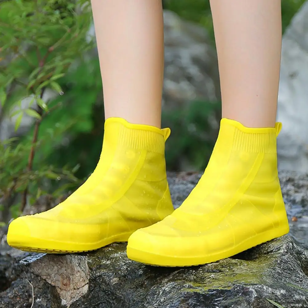 Rain Boots Cover Silicone Rain Boots Waterproof Shoe Cover Children Rainy Day Outdoor Rain Boots High Tube Thickened Non-slip