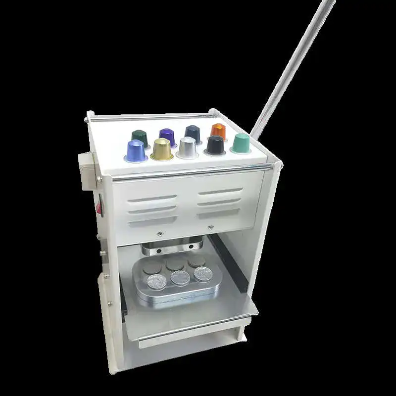 Termosigillatrice manuale per capsule di caffè in foglio di alluminio a 6 cavità