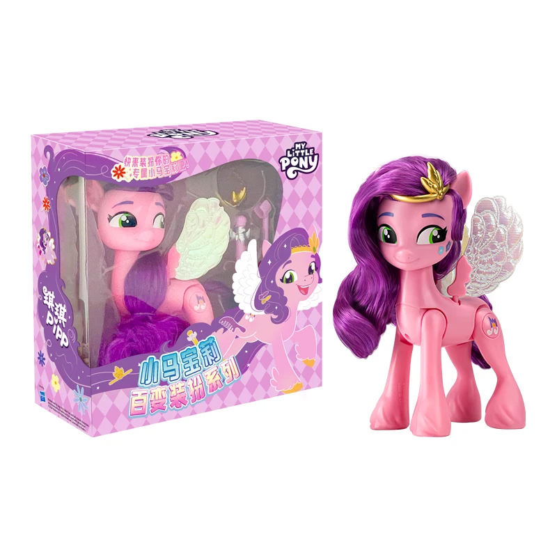 بلدي ليتل المهر 22 سنتيمتر عمل أرقام اللعب الكرتون يونيكورن التماثيل دمى نموذج الفتيات DIY بها بنفسك لعبة شعر مستعار مشط اكسسوارات هدايا عيد الميلاد