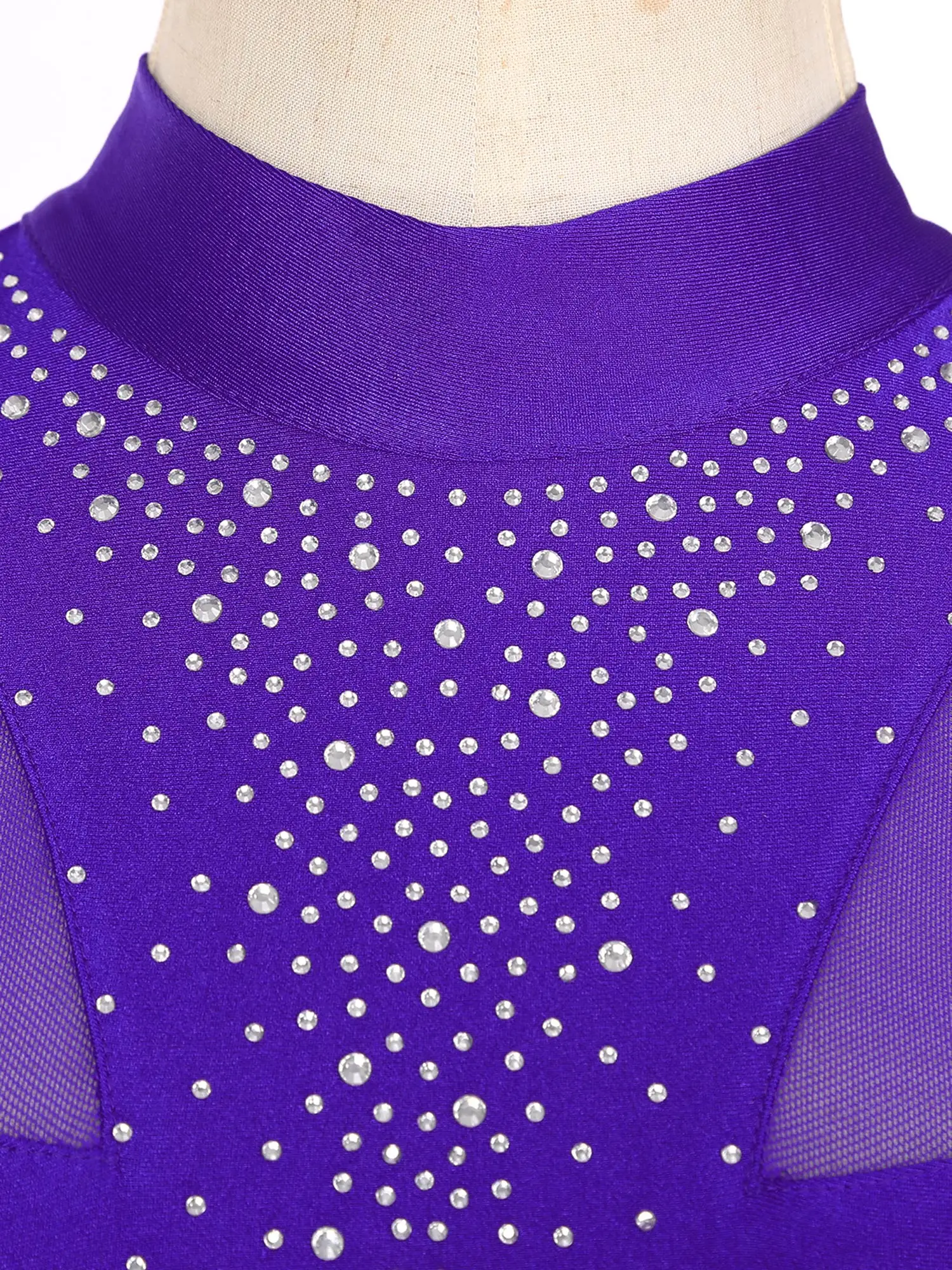 Vestido de baile moderno lírico sin mangas para mujer, traje de moda para actuación de patinaje sobre hielo, vestidos con abertura lateral y diamantes de imitación brillantes