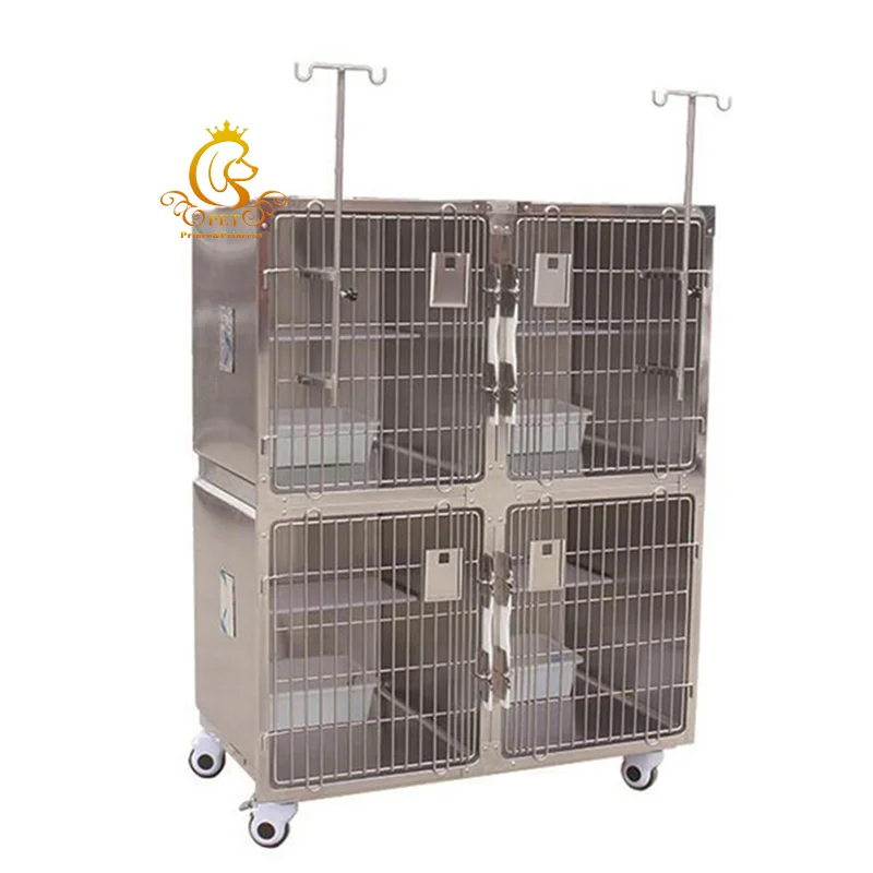 Custom Modular Dog Kennel Movable Large Animal Cat Dog Pet Cage Veterinary Stainless Steel Pet Cage