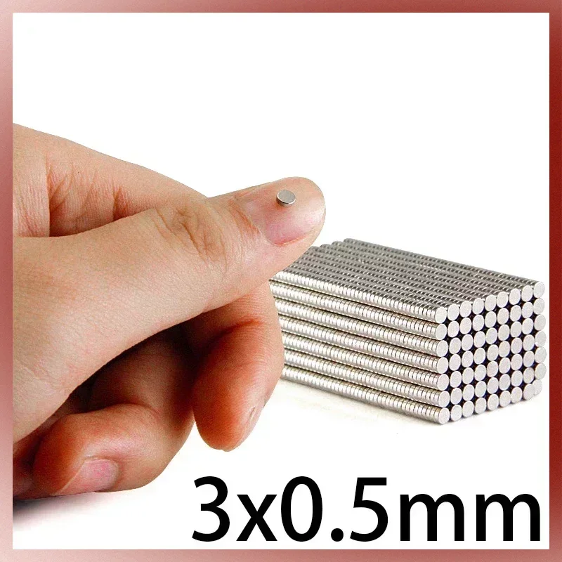 

200/500/1000/2000PCS 3x0.5mm Disc Bulk Sheet Neodymium Magnet Small Round Powerful Magnets Rare Earth Magnets Magnet Accessories