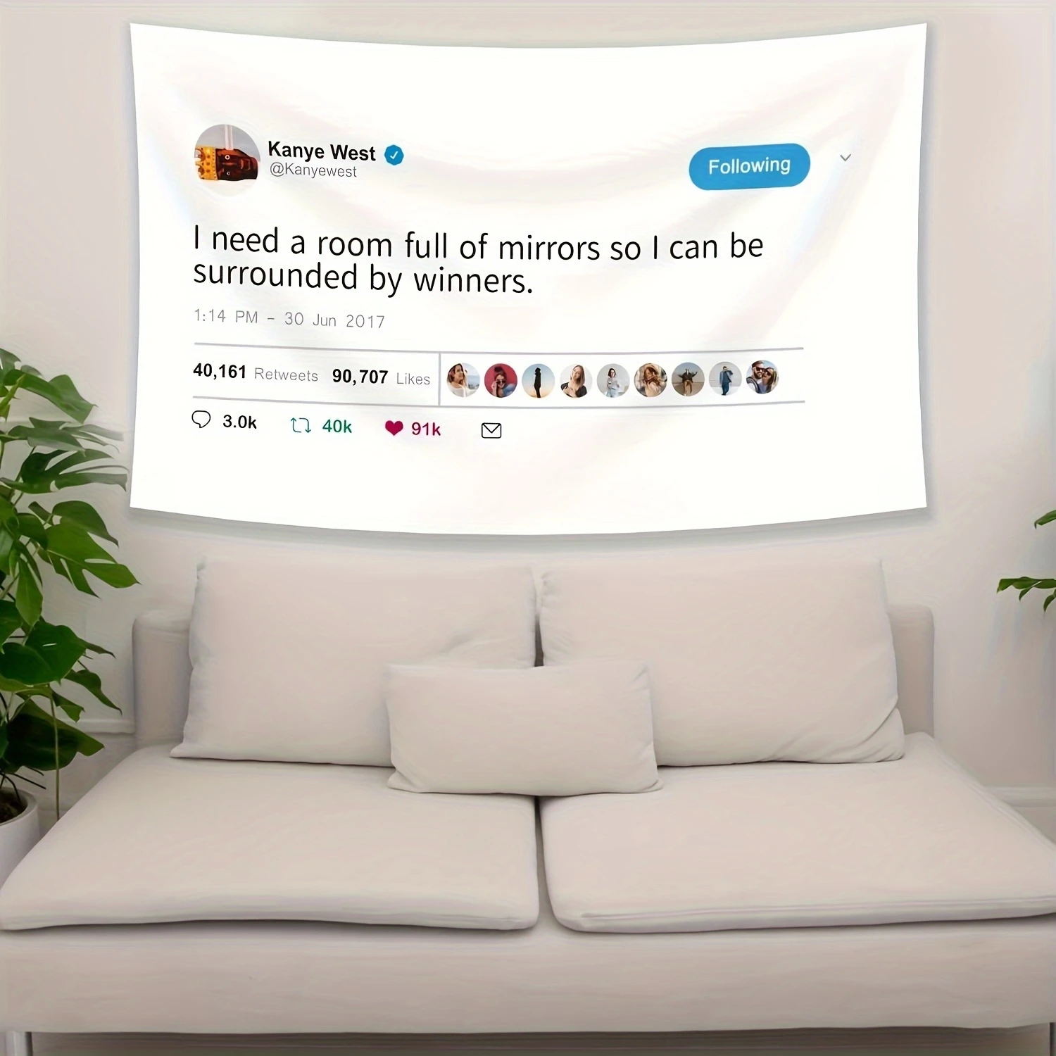 Vibrant Kanye Style Poster Tapestry, Fade Resistant Banner Wall Hanging for College Dorm Room Quirky Home Decor