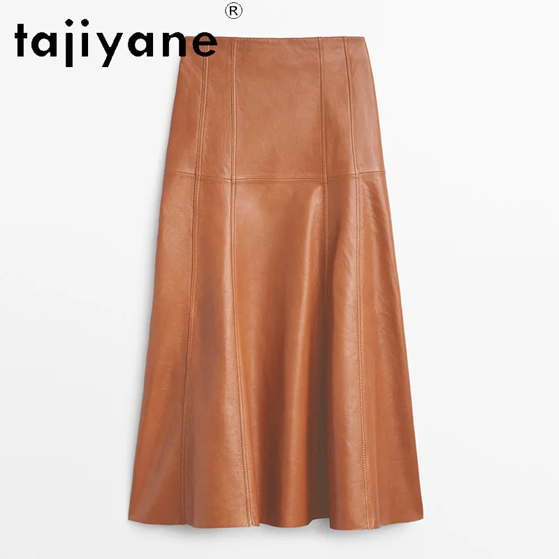 TAJIYANE Sheepskin Women's Skirts Genuine Leather Skirt Elegant Mermaid Midi Skirt High Waist Slim Fit Skirts for Woman Юбка New