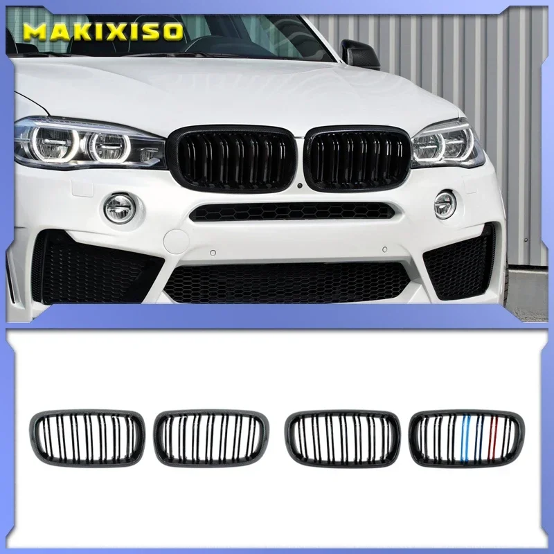 

A Pair Car Front Bumper Kidney Grille Grill Diamond Meteor Style For BMW F15 F16 X5 X6 2014-2018