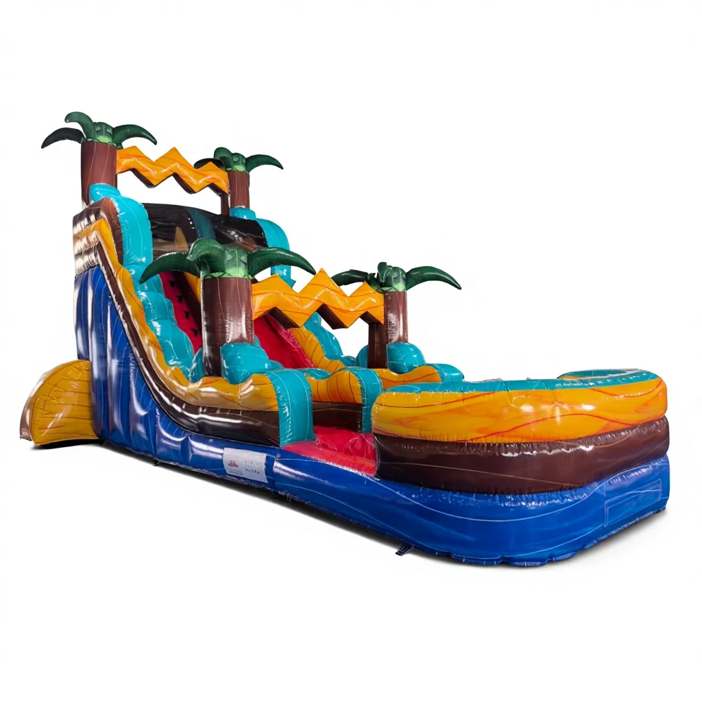 

！@Wholesale PVC Giant Inflatable Double Waterslide Pool Custom Logo-Multi-functional Commercial Grade Outdoor Use for Adults Kid
