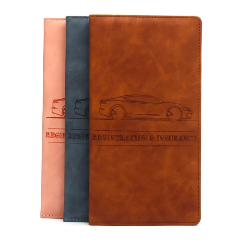 Couverture de planificateur de conduite en cuir, sac de rangement pour documents automobiles, porte-carte de crédit, support d'assurance d'immatriculation de voiture, planificateur de conducteur