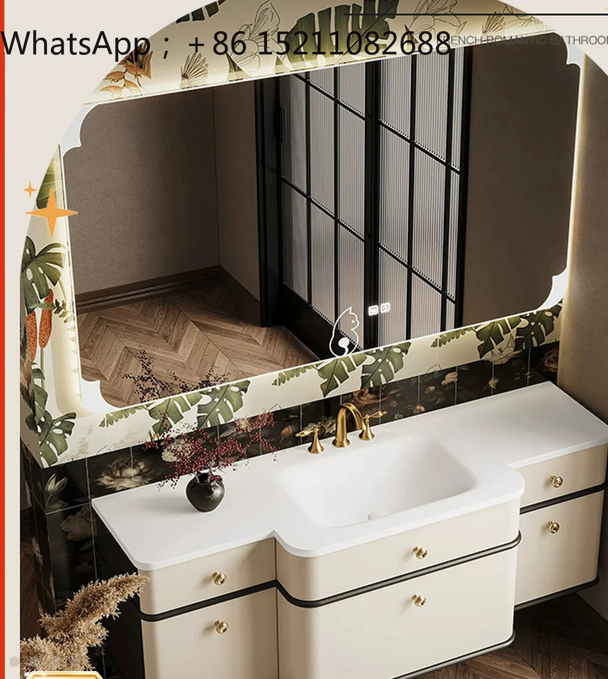 SCY rock slab hot bending integrated big belly basin combination small apartment very narrow face wash hand basin wash table
