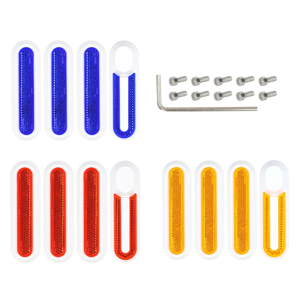 

1set Wheel Side Decorative Cover Reflective Strip Set For Xiaomi For M365 E-Scooter Decorative Edge Cover Block Reflective Strip