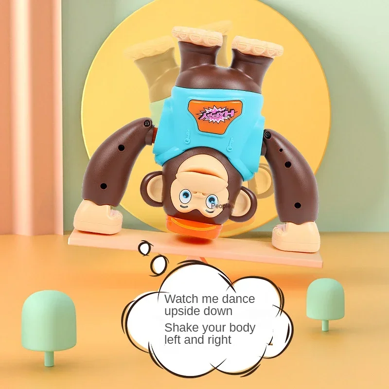 Interactief elektrisch dansend geluid en licht Swingend cartoon-aapspeelgoed Beweegt naar muziek voert dansbewegingen uit