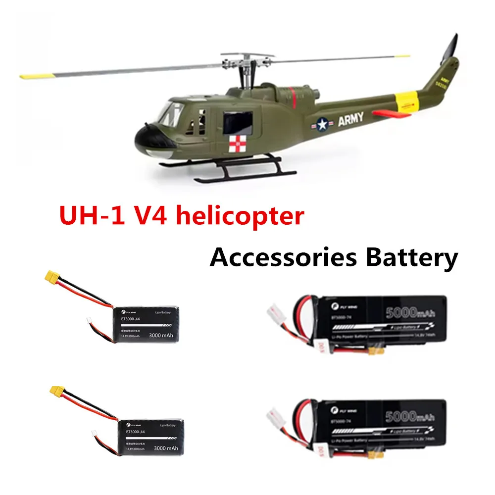 

UH-1 V4 RC Helicopter Parts Battery 14.8V 5000mAh 3000mAh Use For UH-1 V4 Bell 412 RC Helicopter